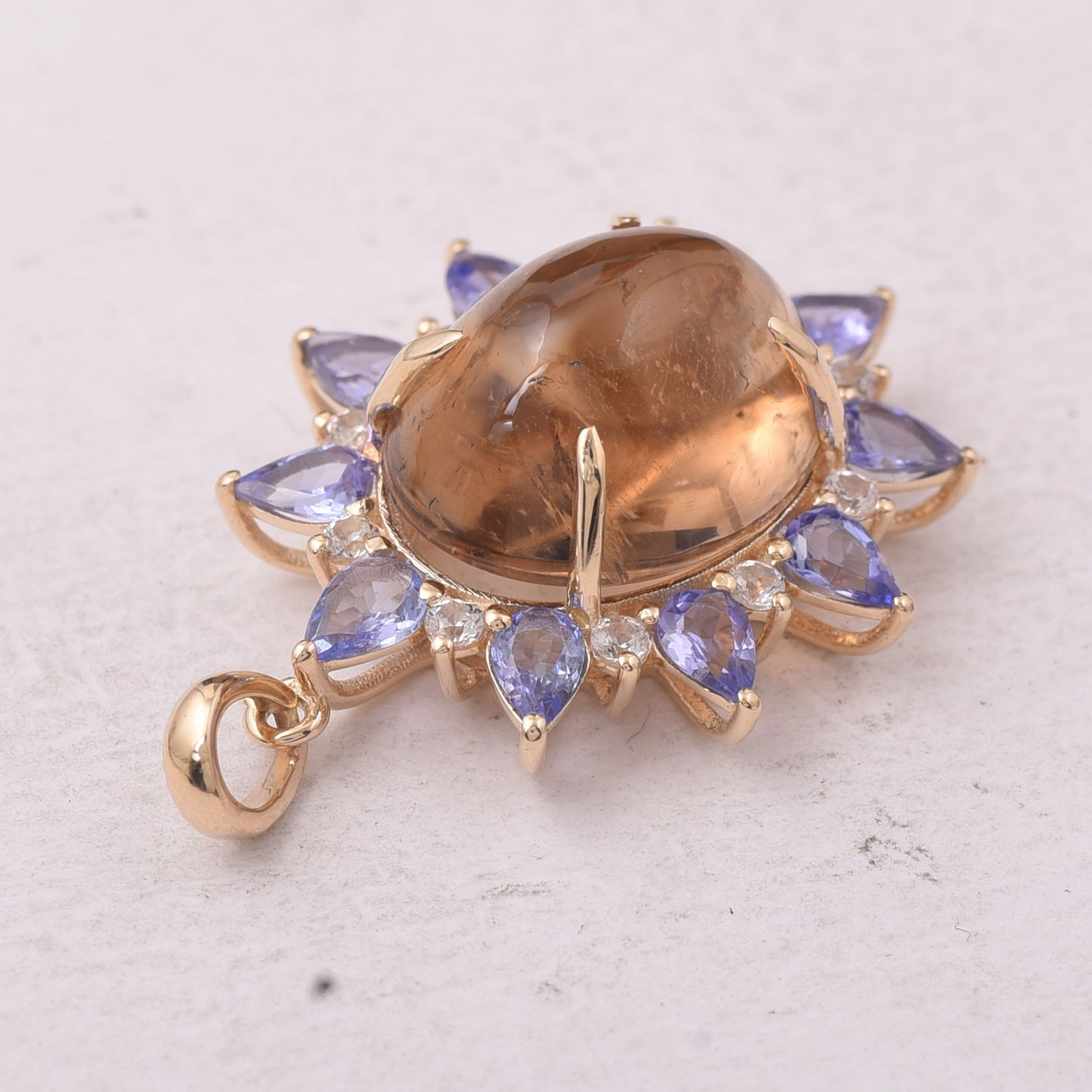 11.37 Ct Oval Tourmaline 9K Gold Pendant - 4