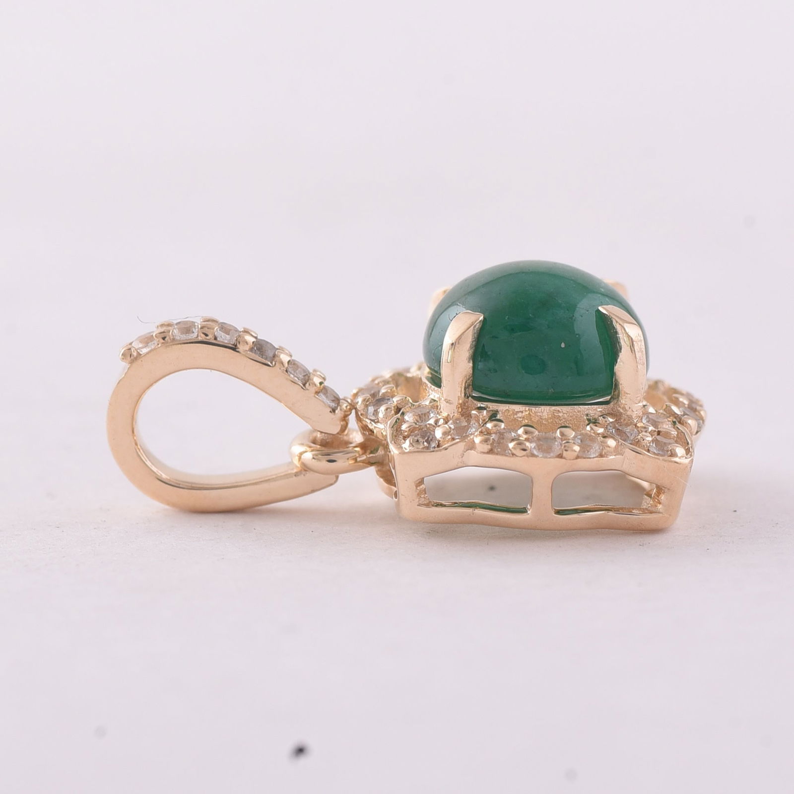 1.07 Ct Round Emerald 9K Gold Pendant - 4