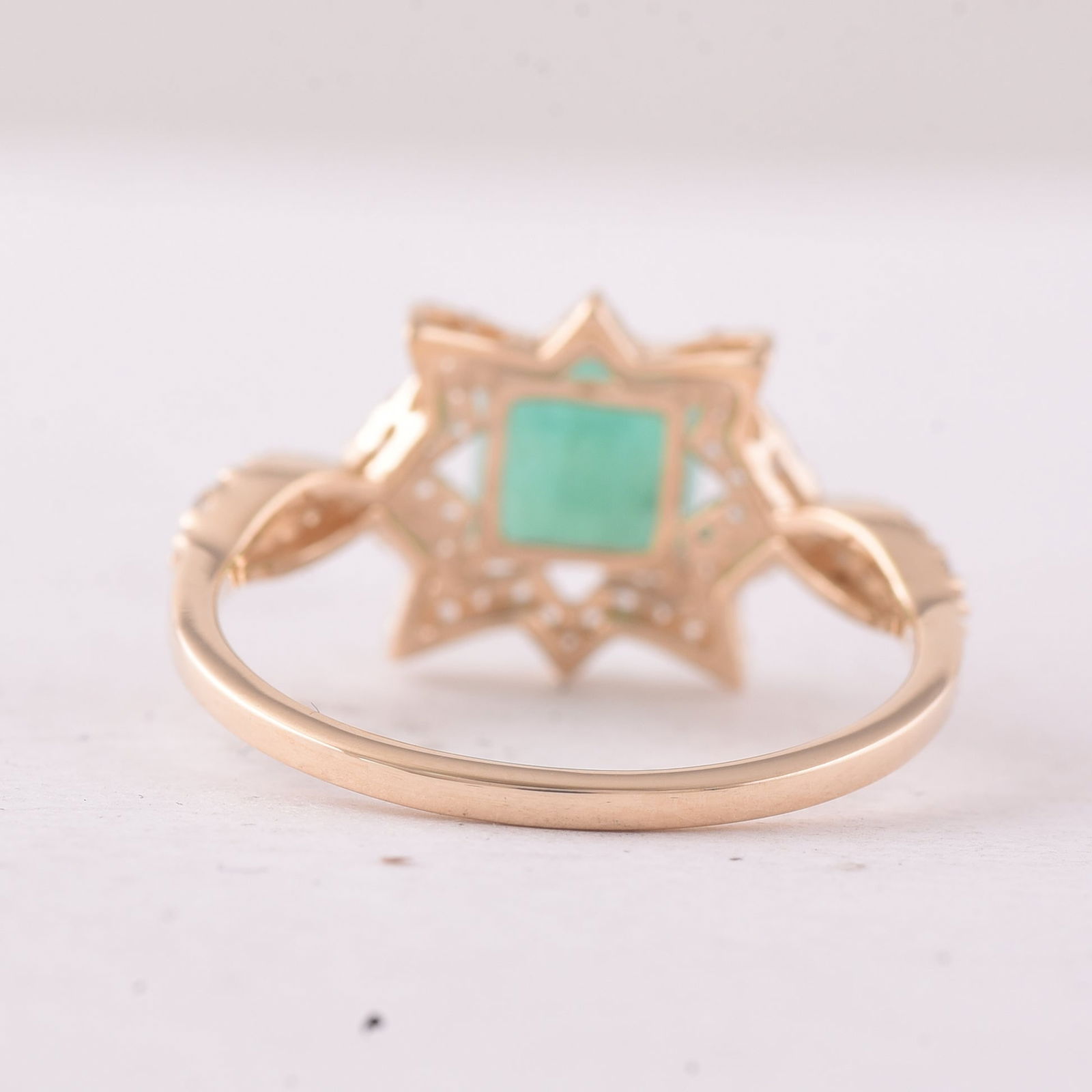 1.15 Ct Square Emerald 9K Gold Ring - 2