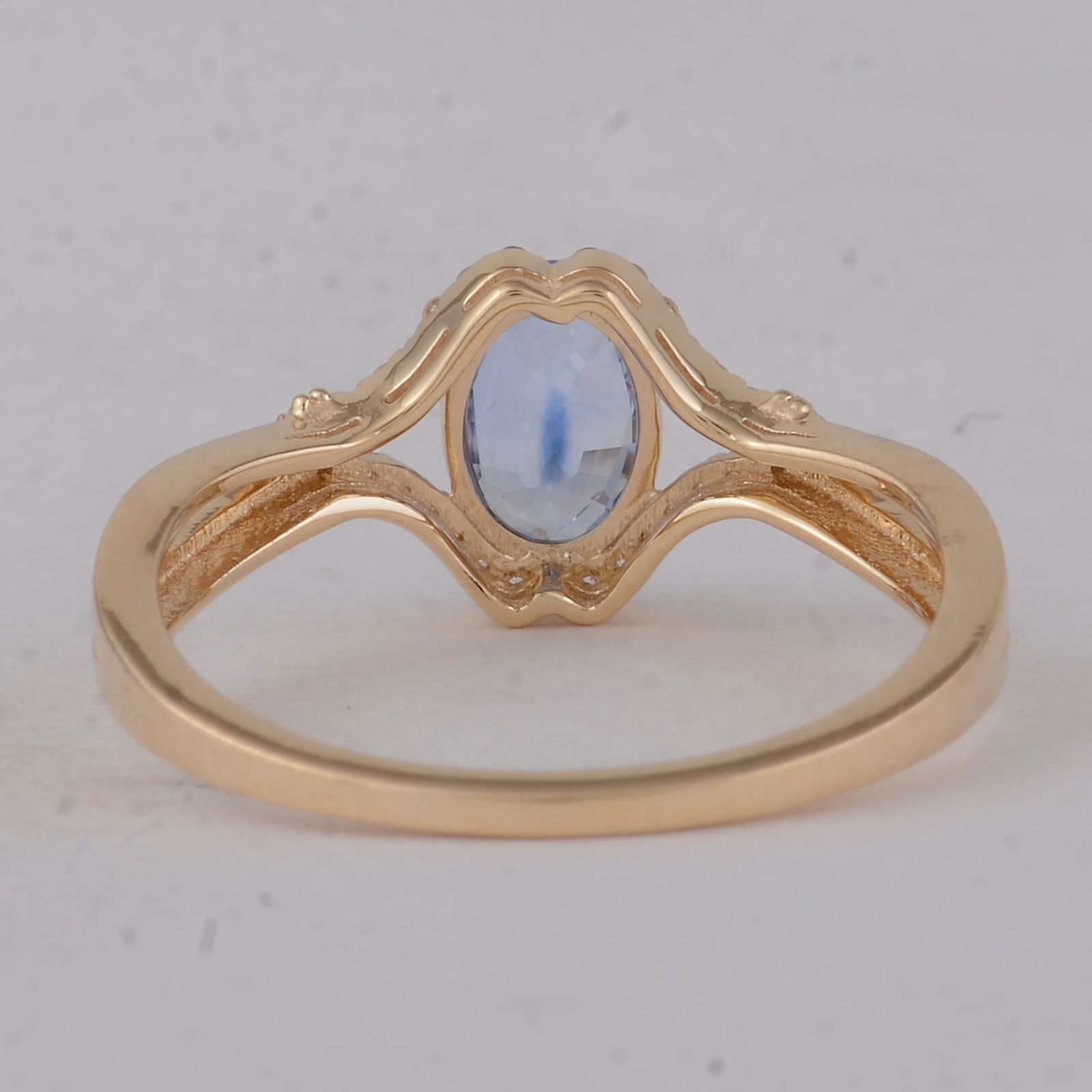 1.16 Ct Oval Sapphire 9K Gold Ring - 3