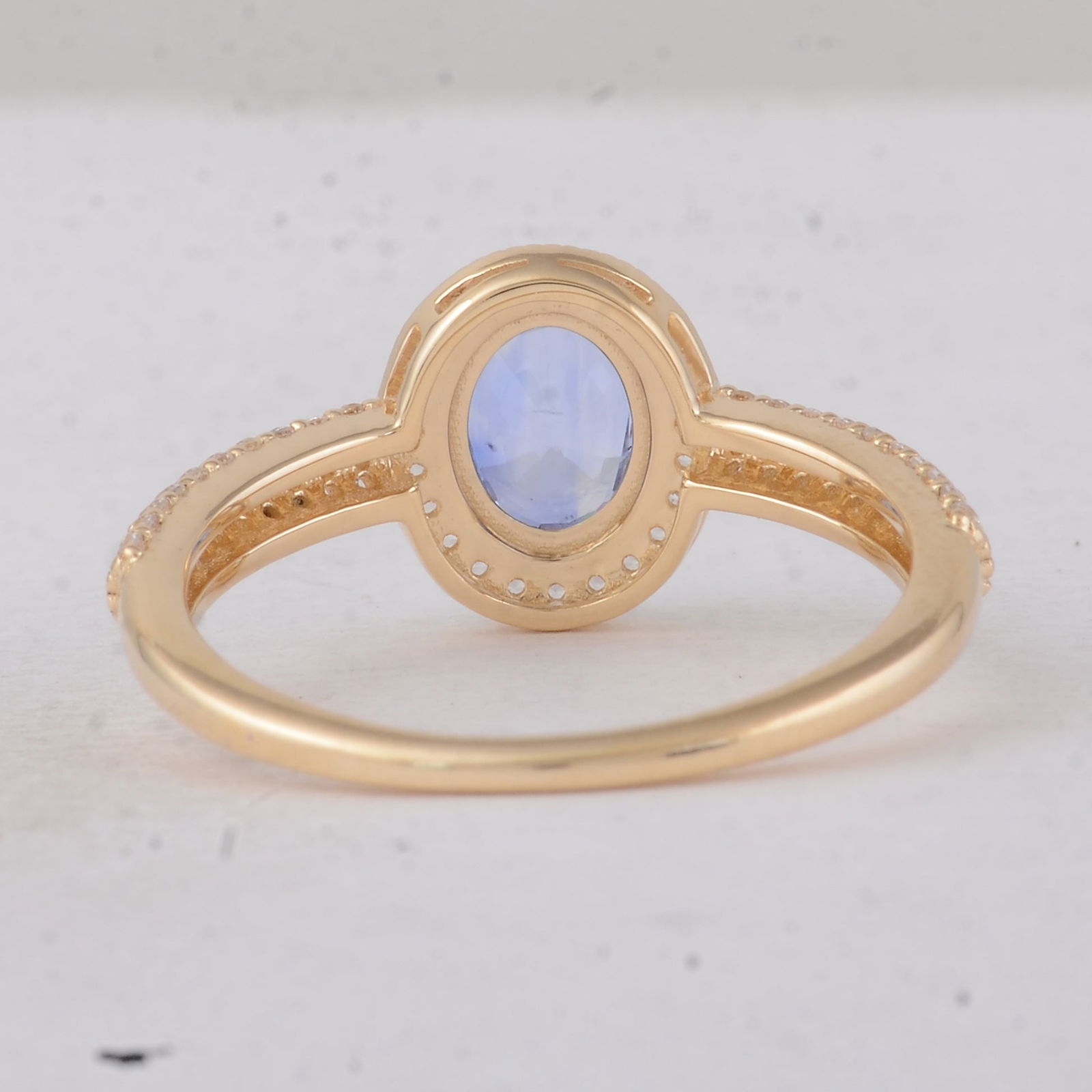 1.26 Ct Oval Sapphire 9K Gold Ring - 3