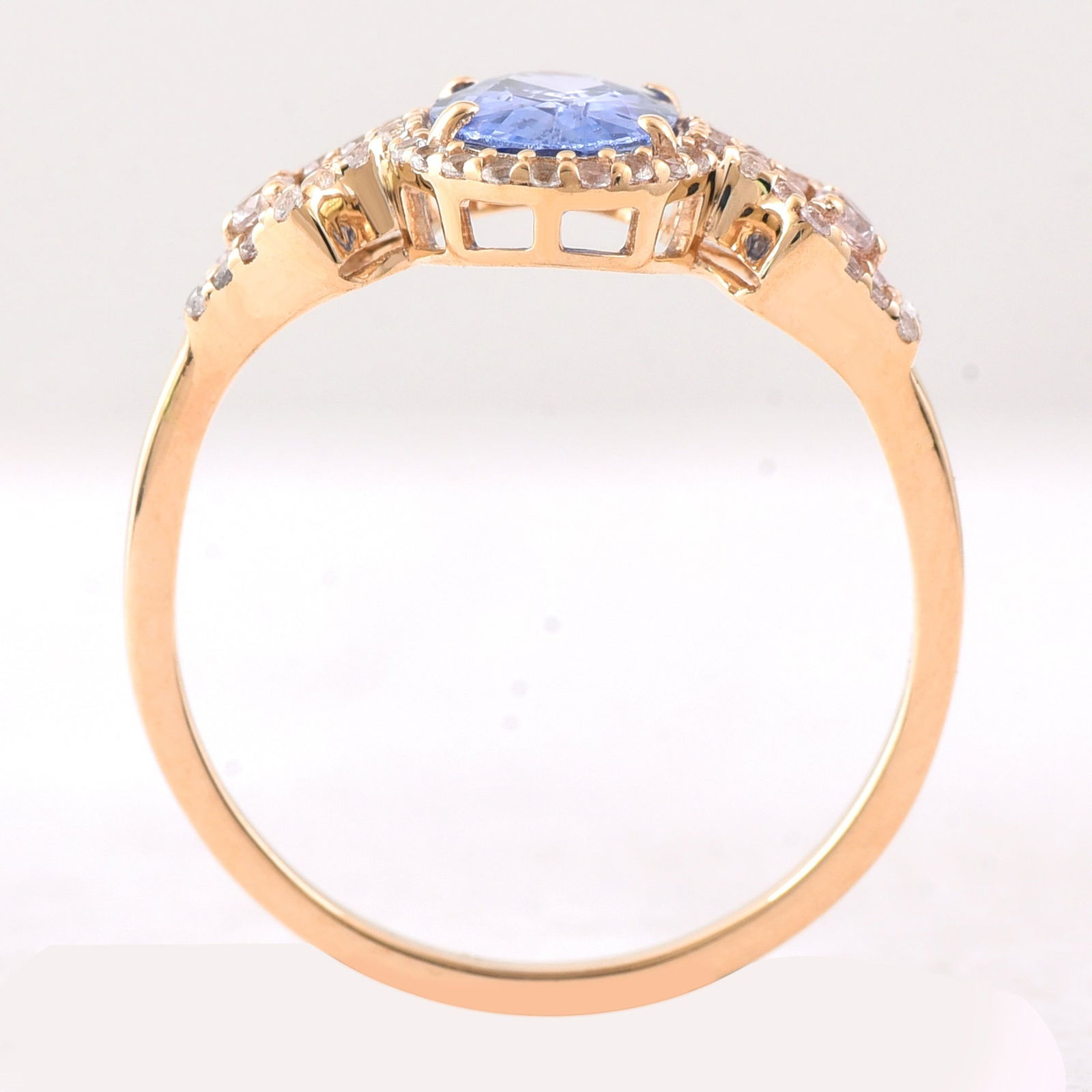 1.31 Ct Oval Sapphire 9K Gold Ring - 4
