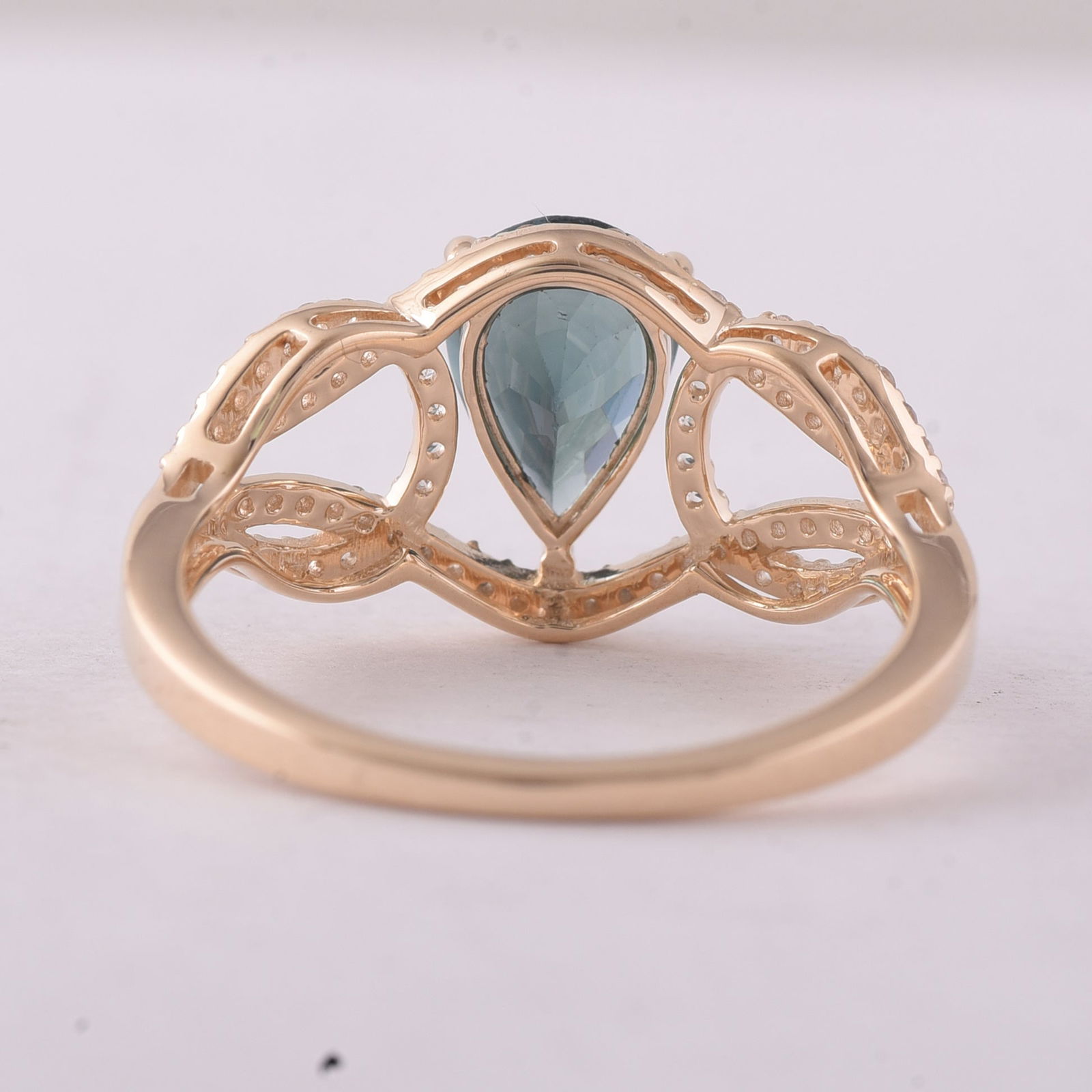 1.35 Ct Pear Tourmaline 9K Gold Ring - 3
