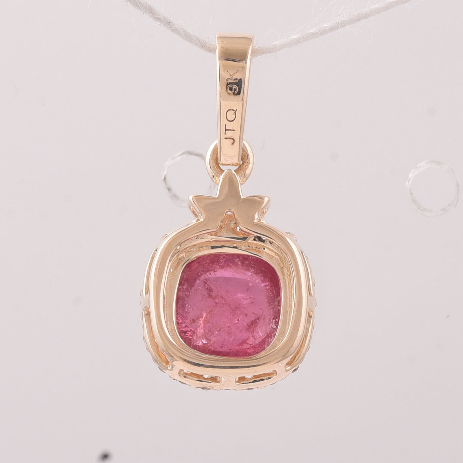 1.44 Ct Cushion Tourmaline 9K Gold Pendant - 2