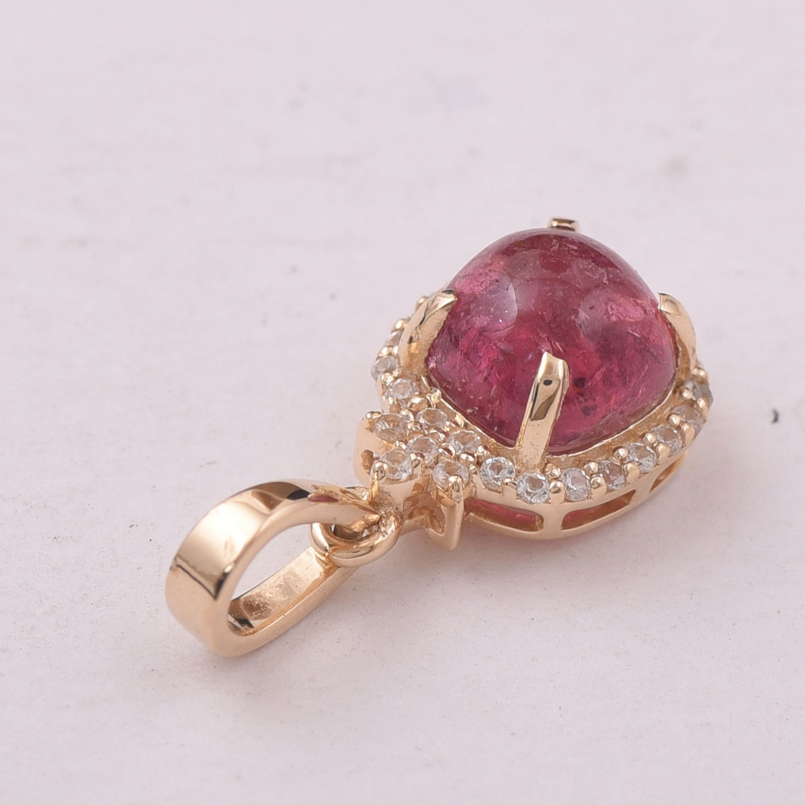 1.44 Ct Cushion Tourmaline 9K Gold Pendant - 3