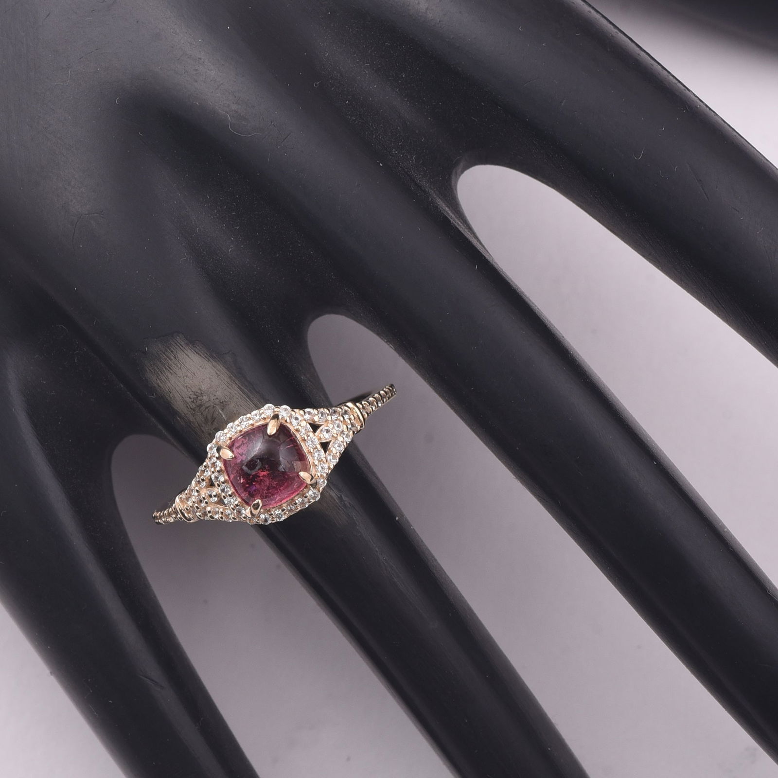 1.47 Ct Cushion Tourmaline 9K Gold Ring - 2