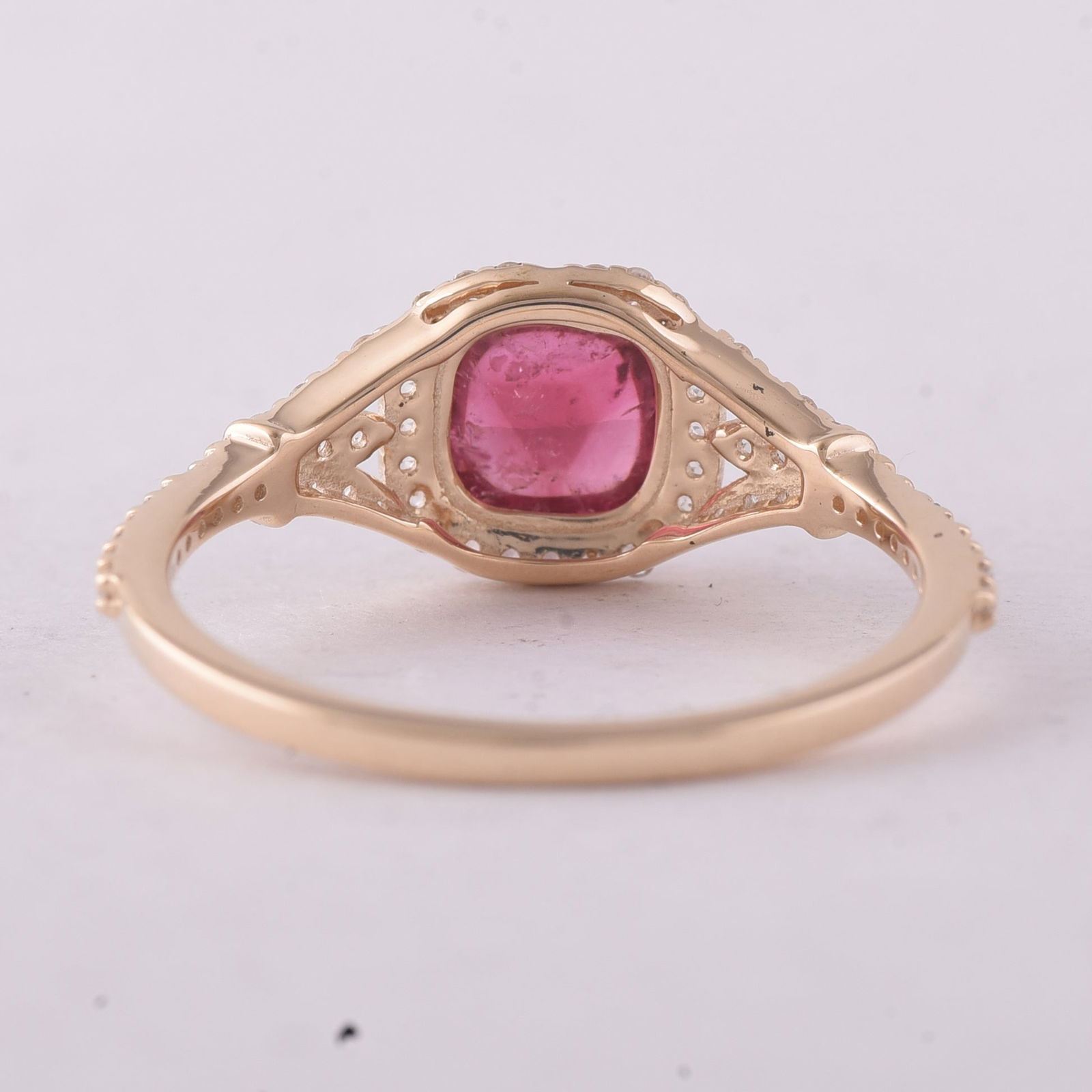 1.47 Ct Cushion Tourmaline 9K Gold Ring - 3