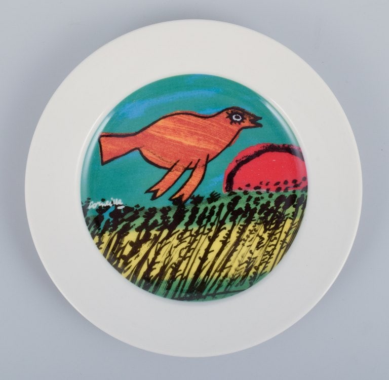 Corneille (Guillaume Cornelis van Beverloo), Dutch CoBrA artist (1922-2010). Coffee cup, plate, and - 7