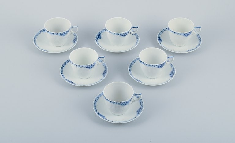 Royal Copenhagen, Princess, a set of six coffee cups with saucers. - 2