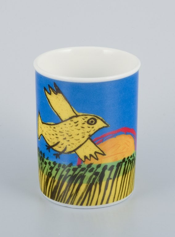 Corneille (Guillaume Cornelis van Beverloo), Dutch CoBrA artist (1922-2010). Coffee cup, plate, and - 3