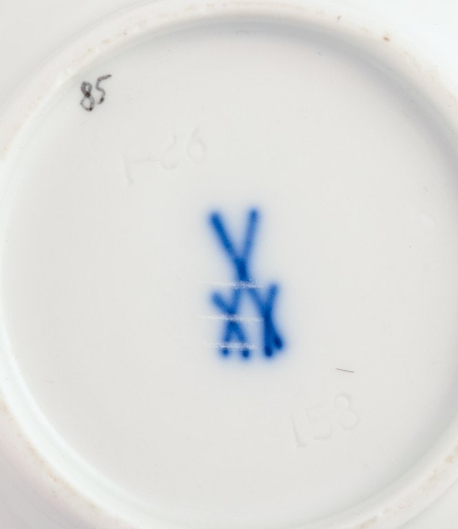 Meissen Green Ivy Vine, sugar bowl and creamer. - 9