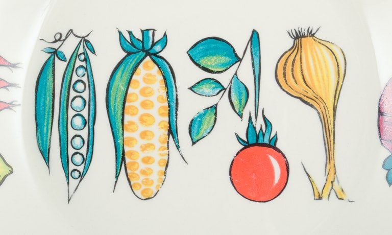 Villeroy & Boch, Luxembourg, five deep plates in stoneware featuring various vegetable motifs. - 3