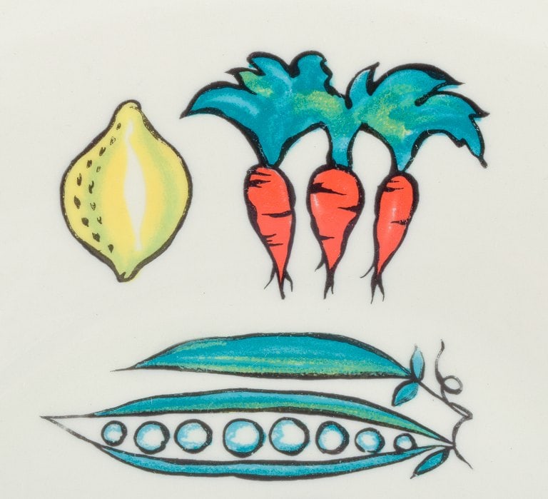 Villeroy & Boch, Luxembourg, five deep plates in stoneware featuring various vegetable motifs. - 4