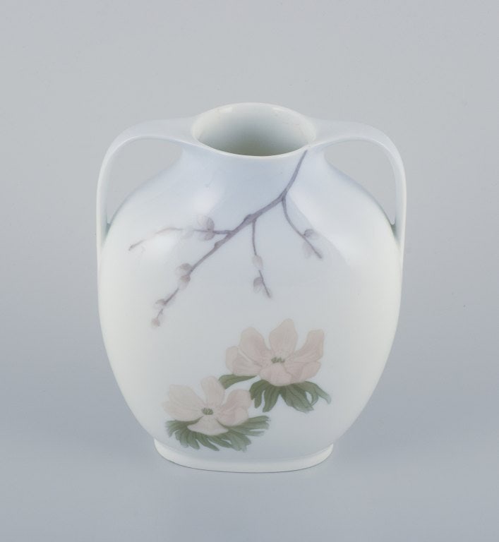 Royal Copenhagen, Art Nouveau vase with handles. - 4