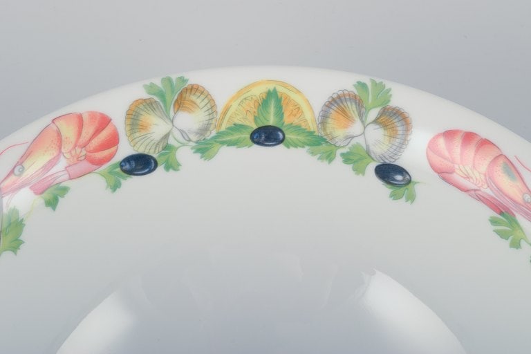 Pillivuyt, France. Large porcelain bowl with seafood motif. - 5