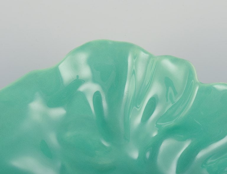 Royal Copenhagen, "4 All Seasons". Two organic-shaped bowls in faience with green glaze. - 3