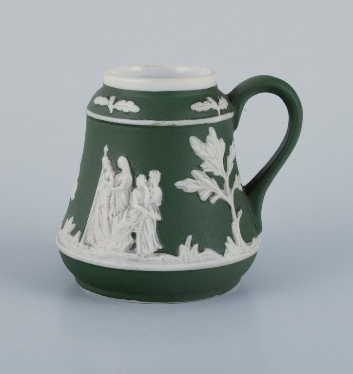 Adams, England, miniature vase and miniature mug in biscuit porcelain. Classic scenes. - 2