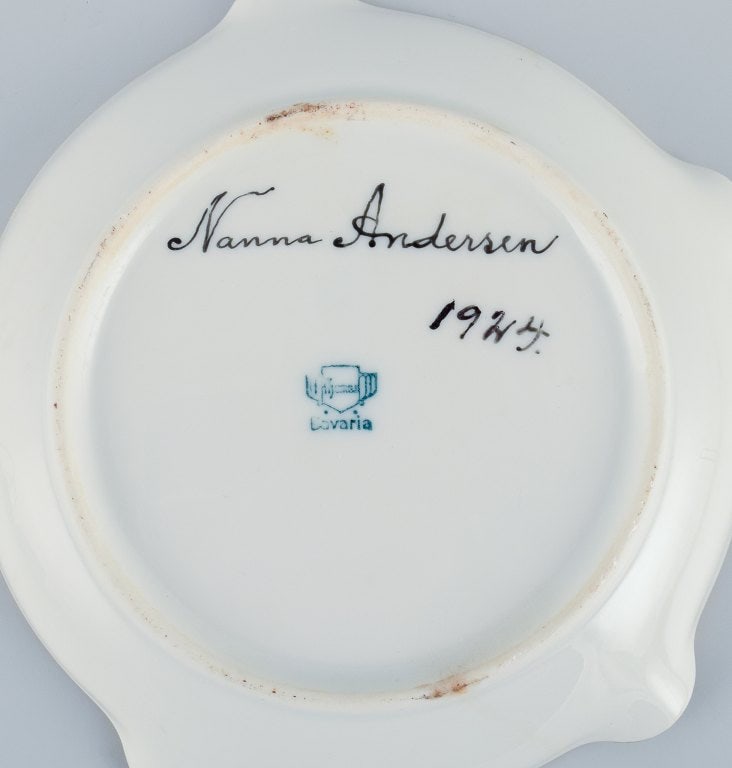Bing & Grøndahl and others. Three hand-painted dishes depicting mushrooms, bird's nest, and - 5
