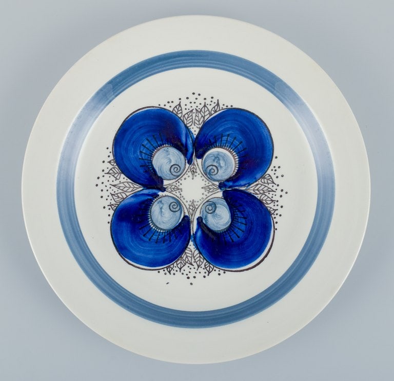 Rörstrand, Sweden, a set of five hand-painted "Iris" plates. - 4