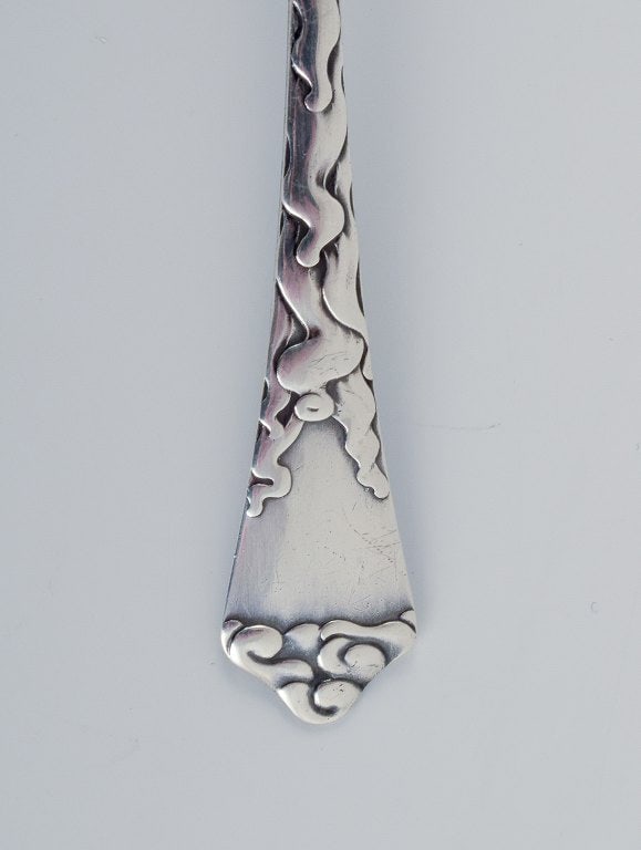 Bing & Grøndahl, marmalade jar in crackle porcelain with wooden lid by Hugo Grün, flower - 6