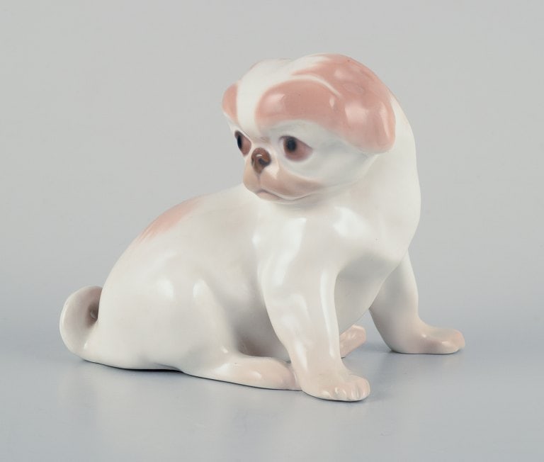 Dahl Jensen for Bing & Grøndahl, porcelain figurine of a Pekingese puppy. - 2