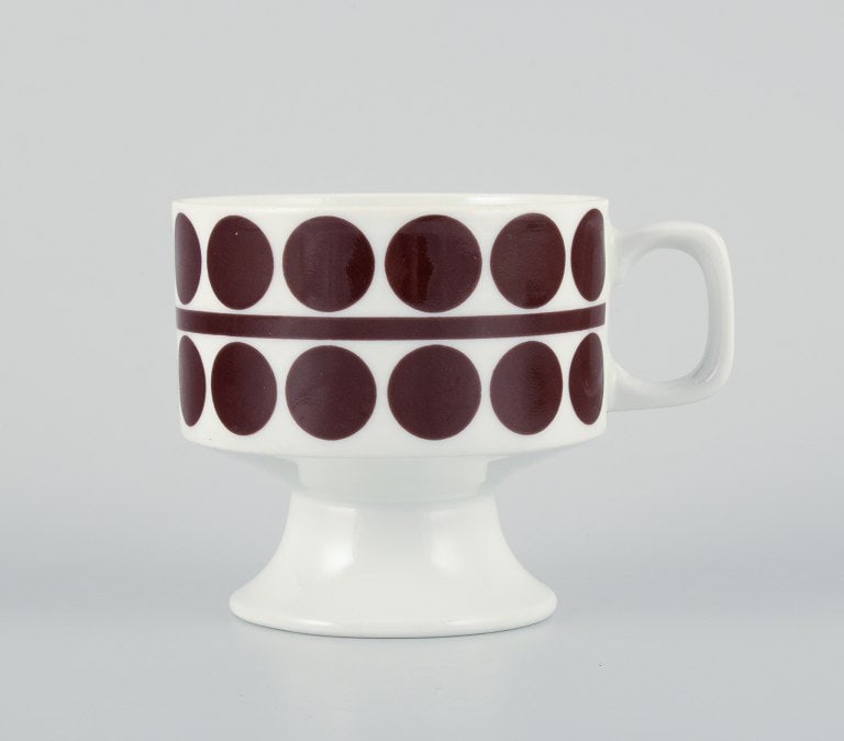 Eschenbach, Germany, a five-person retro coffee set in porcelain. Designed with brown dots. - 4