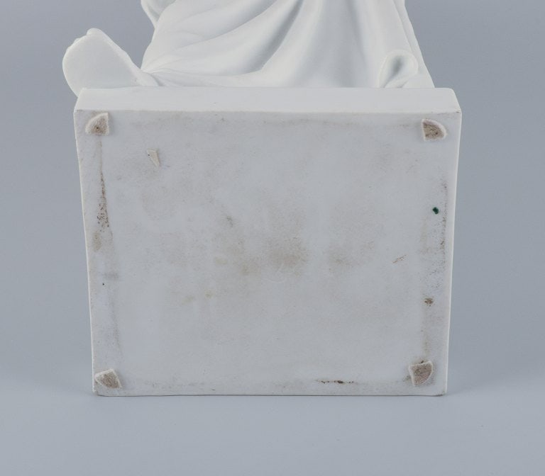 Bing & Grøndahl, large and impressive biscuit sculpture depicting Moses with the stone tablets. - 7