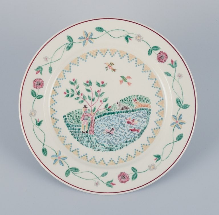 Villeroy & Boch, Luxembourg, a set of nine "American Sampler" porcelain plates decorated with - 2