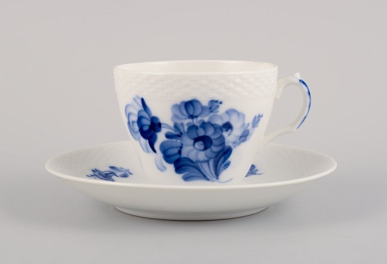 Royal Copenhagen, Blue Flower Braided, six coffee cups with saucers. - 3