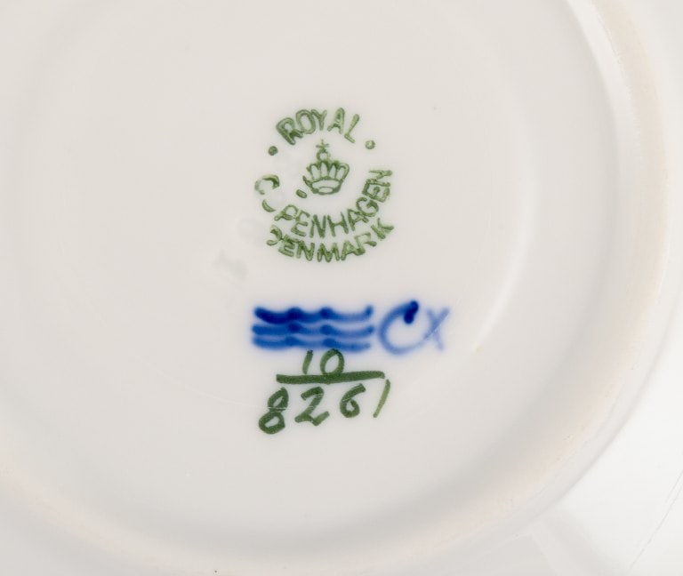 Royal Copenhagen, Blue Flower Braided, four coffee cups with saucers. - 5