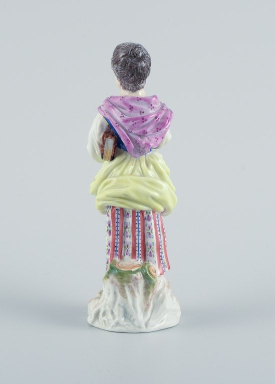 Meissen, Germany, porcelain figure. Overglaze. Young woman with book. - 4