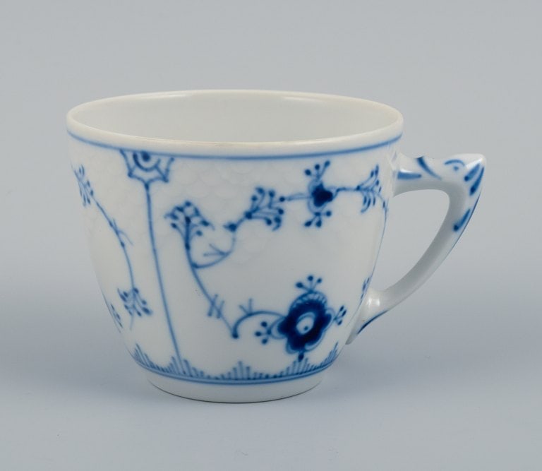 Bing & Grondahl, Denmark, Blue Fluted plain, three pairs of coffee cups. - 3