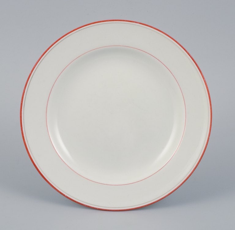 Meissen, Germany. Three plates with orange-red decoration. - 2