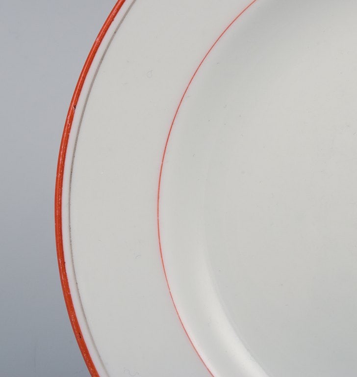 Meissen, Germany. Three plates with orange-red decoration. - 3
