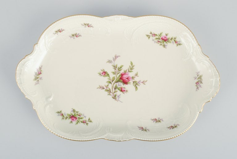 Rosenthal, Germany. "Sanssouci", cream colored serving dish decorated with flowers and gold - 2