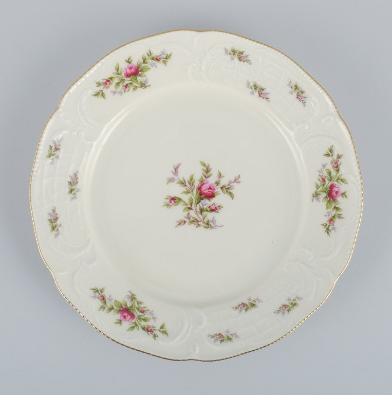 Rosenthal, Germany. "Sanssouci", four cream colored plates decorated with flowers and gold - 2