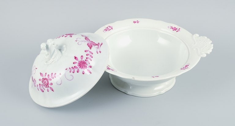 Meissen, Germany, Pink Indian, round terrine with lid. - 3