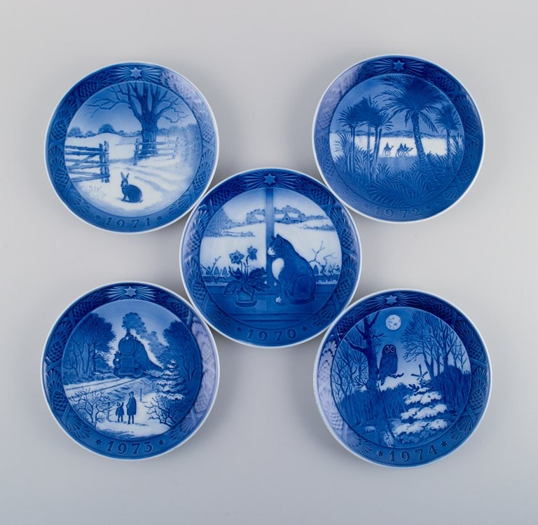 Royal Copenhagen, a set of ten Christmas plates. 1970-1979. - 2