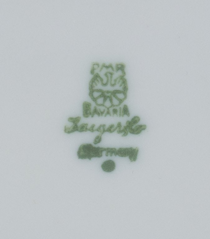 Paar, Bavaria, Jaeger & Co, Germany. Plate and bowl in retro porcelain with a floral motif. - 5