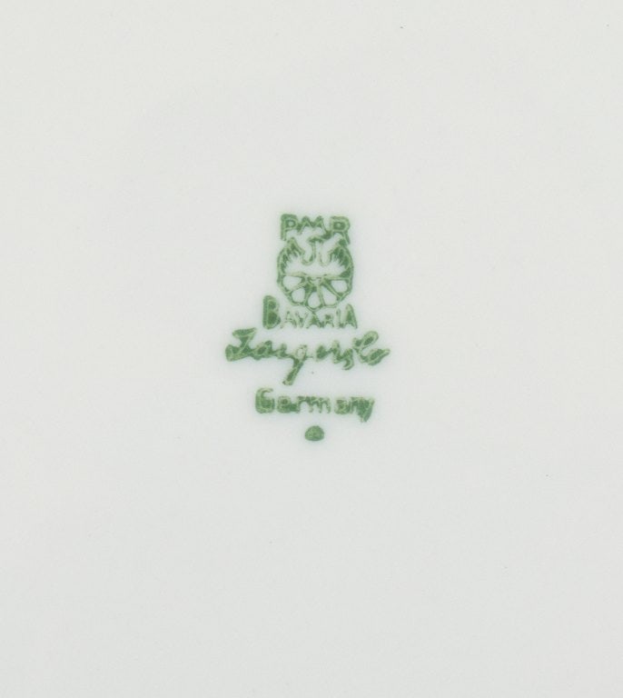 Paar, Bavaria, Jaeger & Co, Germany. A set of six plates in porcelain with a floral motif. - 4