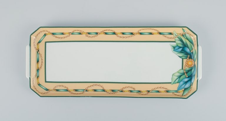 Giacomo Passera for Porcelaine de Paris - "Les voyages de Bougainville". A large oblong dish and a - 2