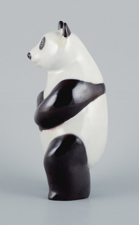 Mari Simmulson for Upsala Ekeby, rare hand-painted ceramic panda figure. - 4