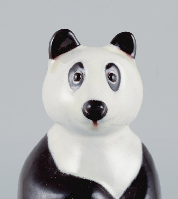 Mari Simmulson for Upsala Ekeby, rare hand-painted ceramic panda figure. - 5