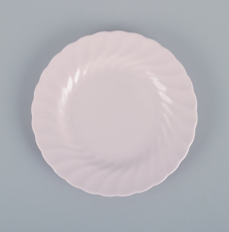 Tuscan, England, five-person coffee service in pink porcelain with gold decoration. - 5