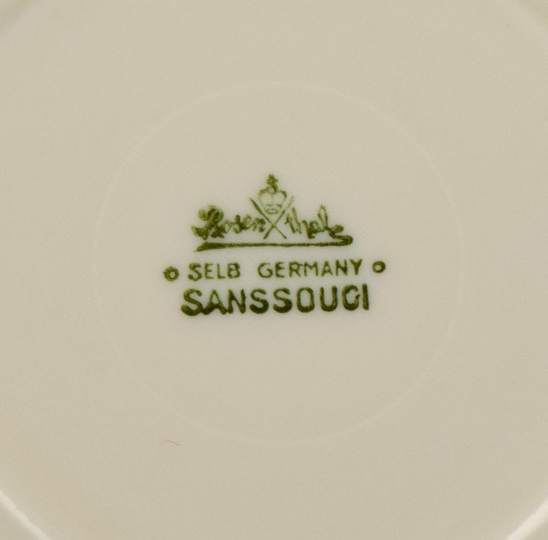 Rosenthal, Germany, "Sanssouci". Four mocha cups with saucers decorated with flowers and gold. - 7