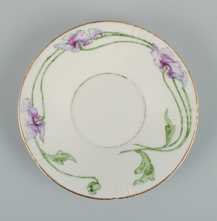 Rörstrand, Sweden. A set of eleven Art Nouveau porcelain teacups with saucers. - 5