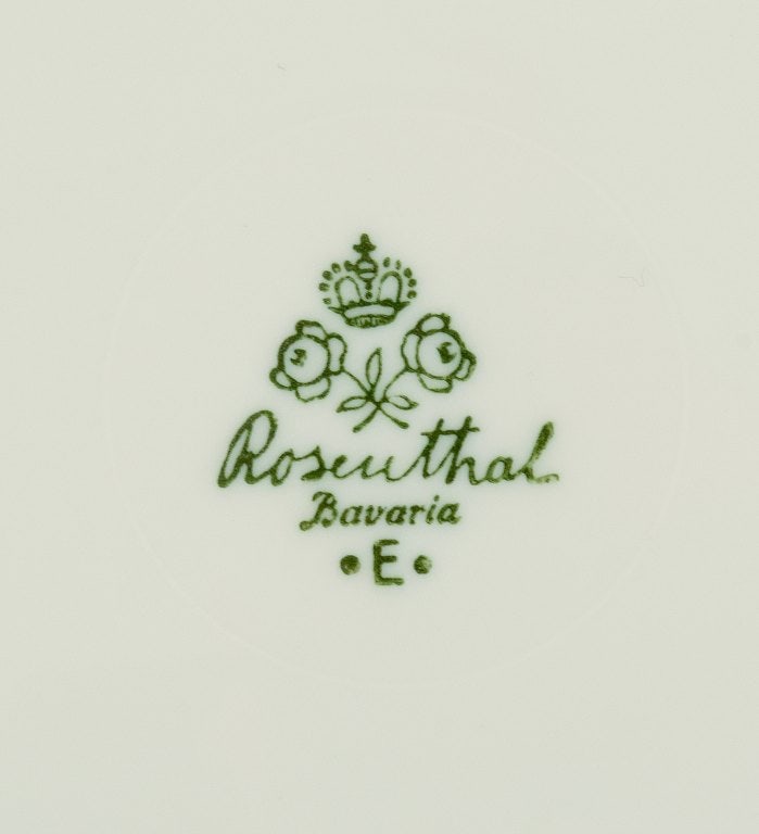 Rosenthal, Germany, six plates hand painted with fruits, butterflies and gold decoration. - 9