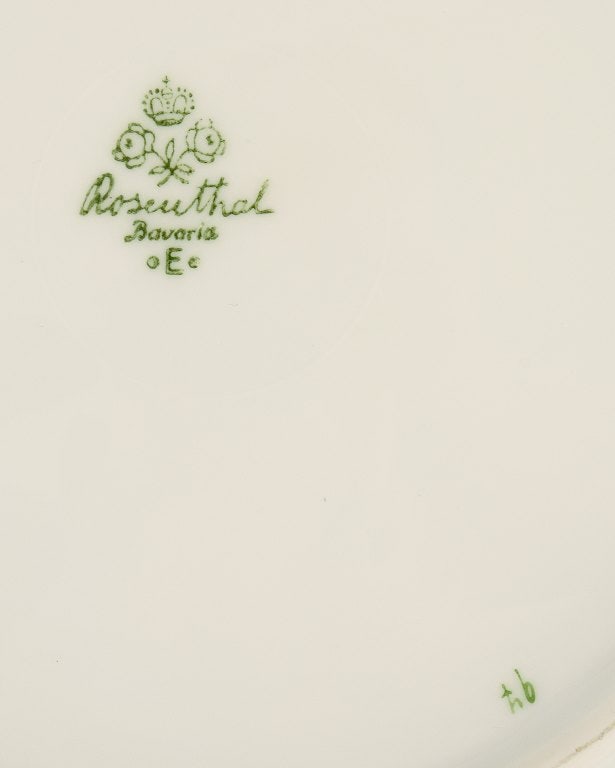 Rosenthal, Germany, six plates hand painted with fruits, butterflies and gold decoration. - 9