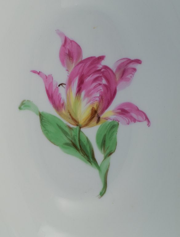 Meissen, Germany, sauce pot on foot hand painted with floral motifs in different colors. - 4