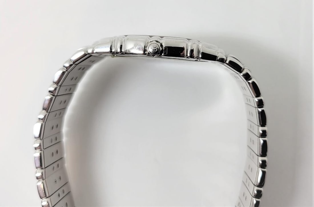 Mens PIAGET Tanagra 18k White Gold White Roman Dial Quartz Watch 17041 M 401D - 2